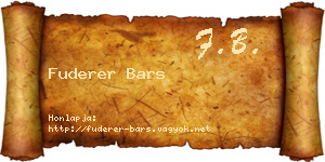 Fuderer Bars névjegykártya