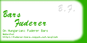 bars fuderer business card